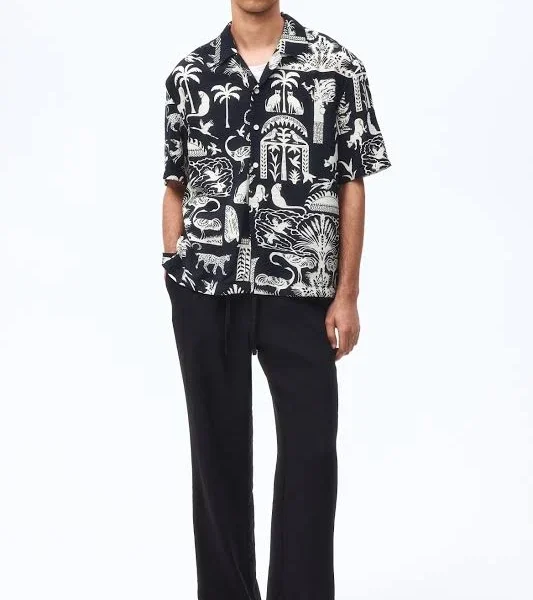 Men Black  Printed Resort Shirt