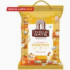 India Gate Everyday Basmati Rice - Fluffy & Medium Grains, Non-Sticky, 5 kg