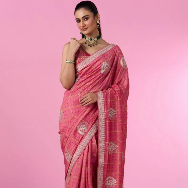 Enchanting Pink Radiance Saree