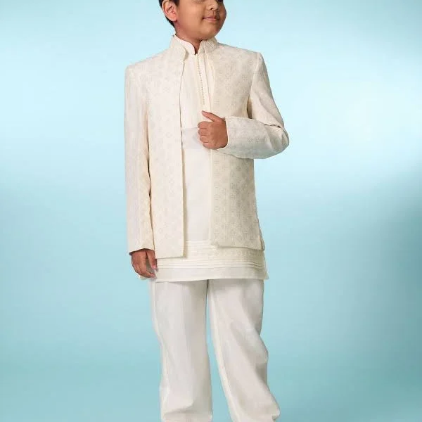 Cream Indo Western Ensemble