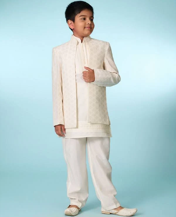 Cream Indo Western Ensemble